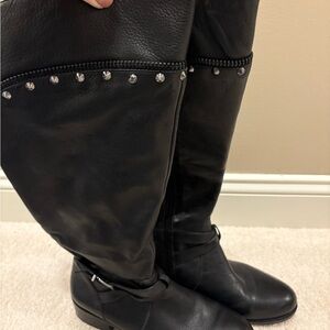 Gianni Bini Black Studded Heeled Boots